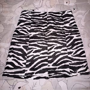 zebra print mini skirt